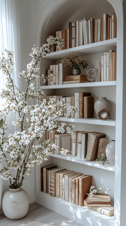 Neat Bookshelf with Minimal Decor – Feminine Blogger Aesthetic (305)