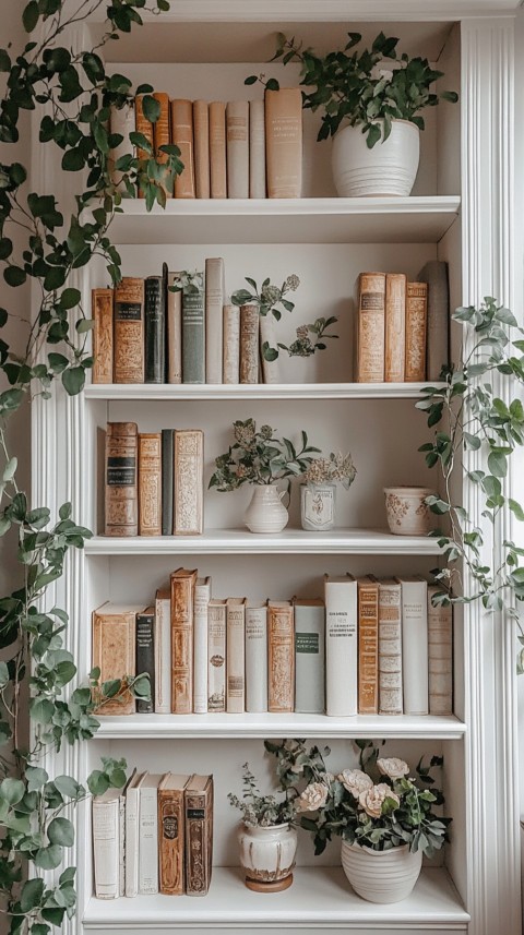 Neat Bookshelf with Minimal Decor – Feminine Blogger Aesthetic (342)