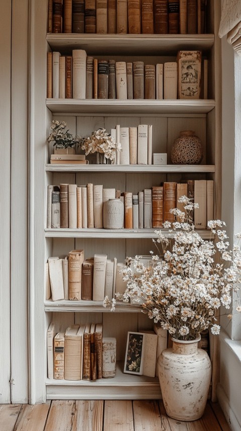 Neat Bookshelf with Minimal Decor – Feminine Blogger Aesthetic (340)