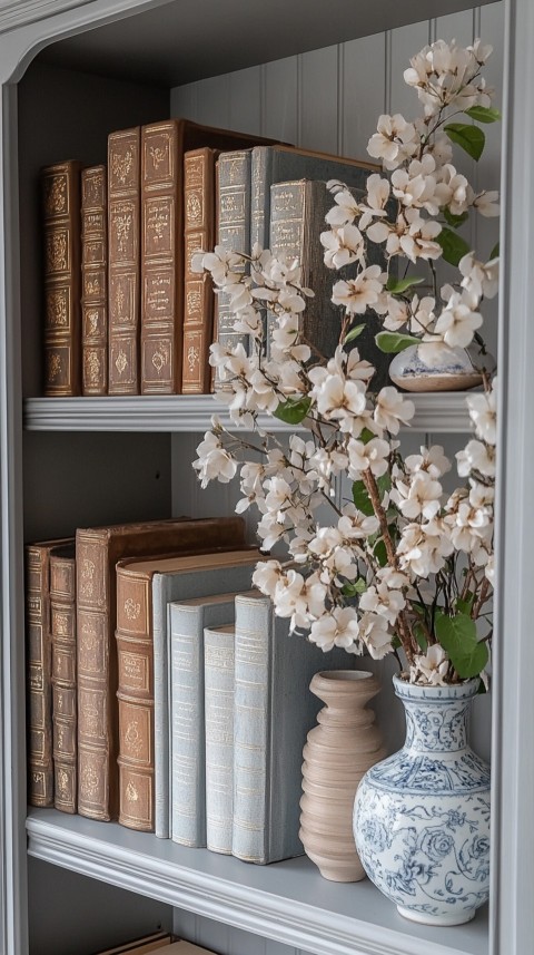 Neat Bookshelf with Minimal Decor – Feminine Blogger Aesthetic (370)