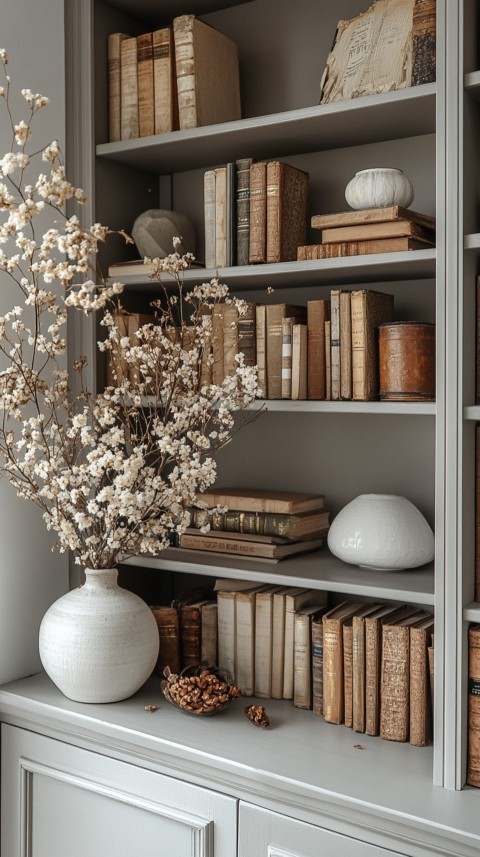 Neat Bookshelf with Minimal Decor – Feminine Blogger Aesthetic (376)