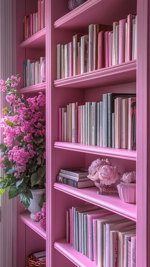 Neat Bookshelf with Minimal Decor – Feminine Blogger Aesthetic (391)