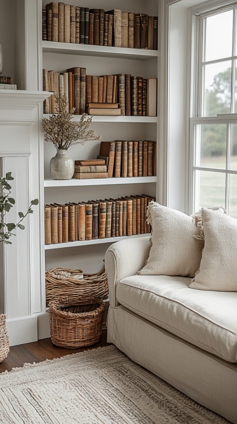 Neat Bookshelf with Minimal Decor – Feminine Blogger Aesthetic (385)