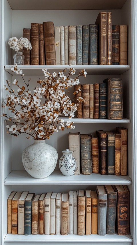 Neat Bookshelf with Minimal Decor – Feminine Blogger Aesthetic (398)