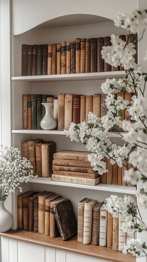 Neat Bookshelf with Minimal Decor – Feminine Blogger Aesthetic (378)