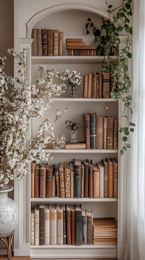 Neat Bookshelf with Minimal Decor – Feminine Blogger Aesthetic (411)