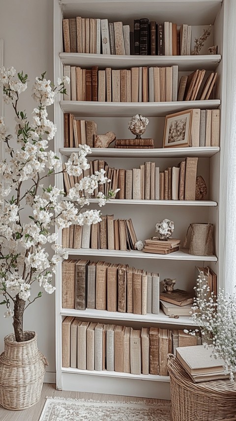 Neat Bookshelf with Minimal Decor – Feminine Blogger Aesthetic (407)