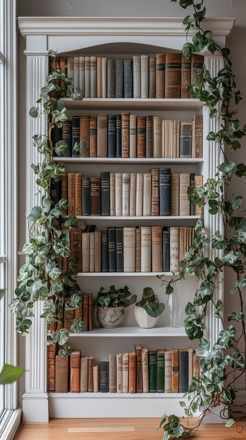 Neat Bookshelf with Minimal Decor – Feminine Blogger Aesthetic (420)