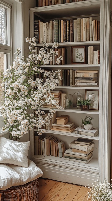 Neat Bookshelf with Minimal Decor – Feminine Blogger Aesthetic (402)