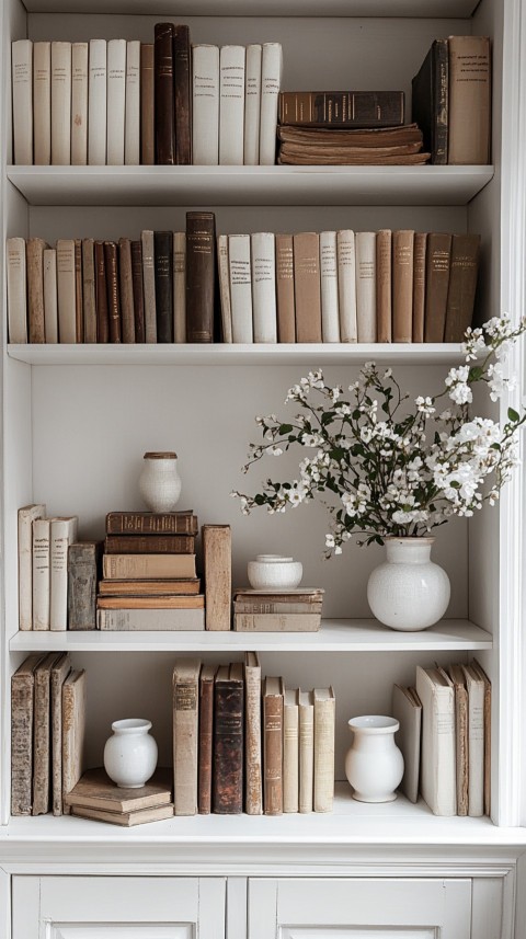 Neat Bookshelf with Minimal Decor – Feminine Blogger Aesthetic (430)