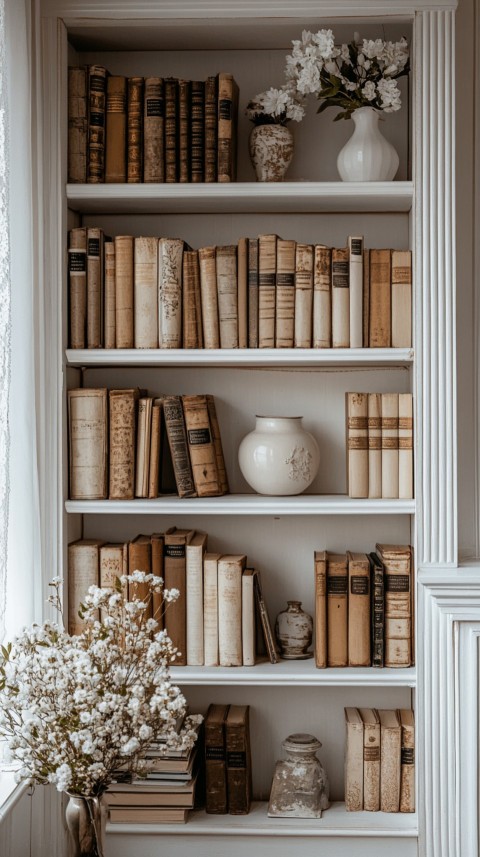 Neat Bookshelf with Minimal Decor – Feminine Blogger Aesthetic (423)