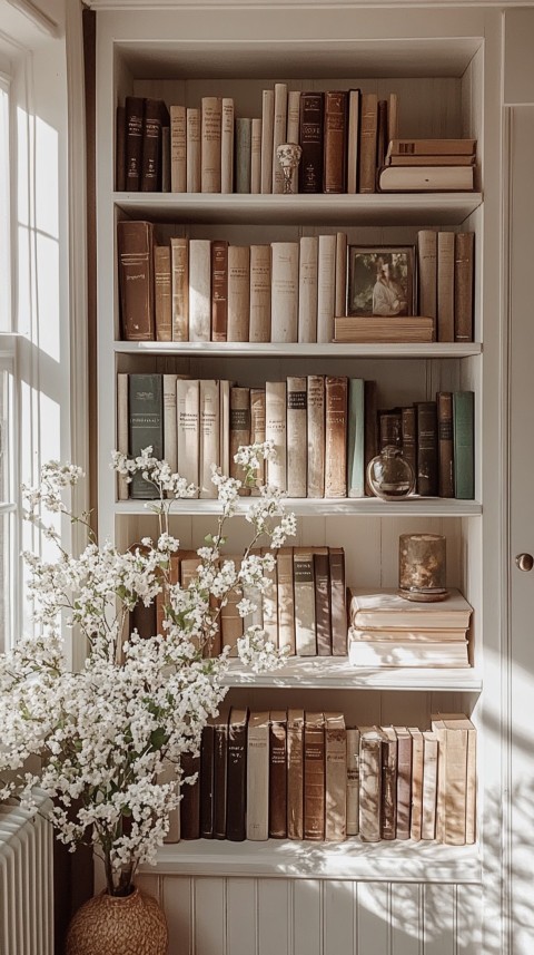 Neat Bookshelf with Minimal Decor – Feminine Blogger Aesthetic (442)