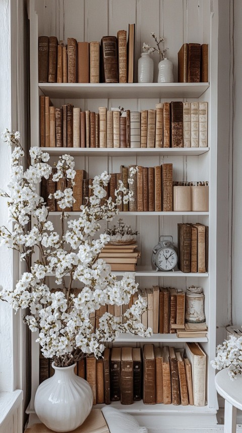 Neat Bookshelf with Minimal Decor – Feminine Blogger Aesthetic (446)