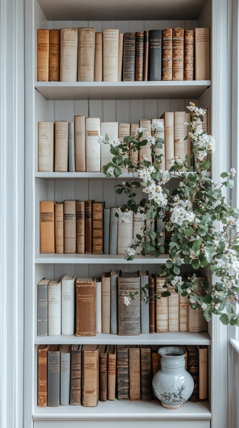 Neat Bookshelf with Minimal Decor – Feminine Blogger Aesthetic (445)