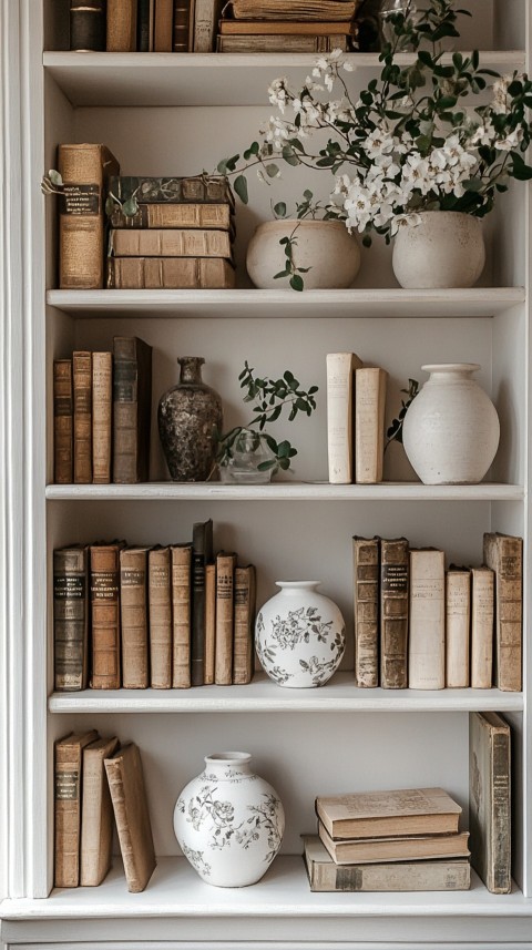 Neat Bookshelf with Minimal Decor – Feminine Blogger Aesthetic (428)