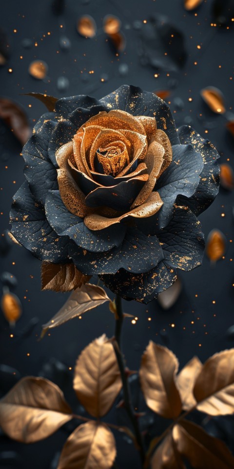 Beautiful Gold Rose Flowers Black and Yellow Aesthetics (9)