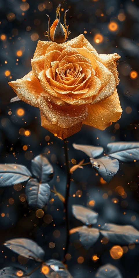 Beautiful Gold Rose Flowers Black and Yellow Aesthetics (28)