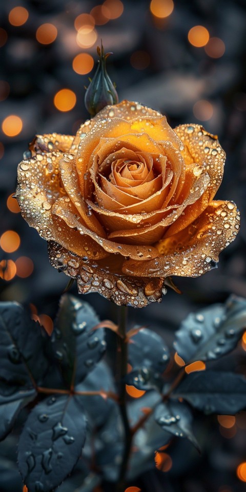 Beautiful Gold Rose Flowers Black and Yellow Aesthetics (18)