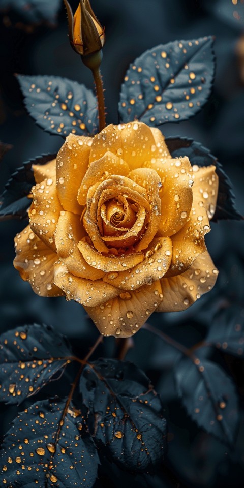 Beautiful Gold Rose Flowers Black and Yellow Aesthetics (31)