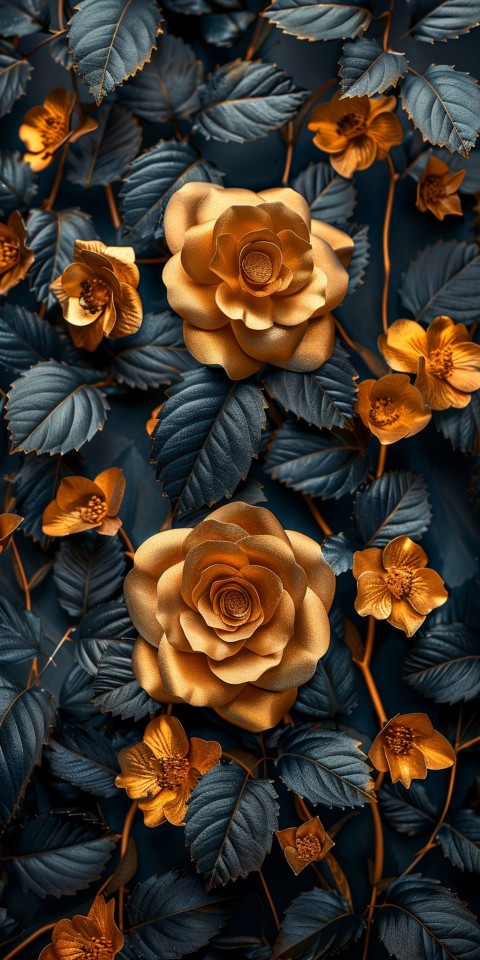 Beautiful Gold Rose Flowers Black and Yellow Aesthetics (44)