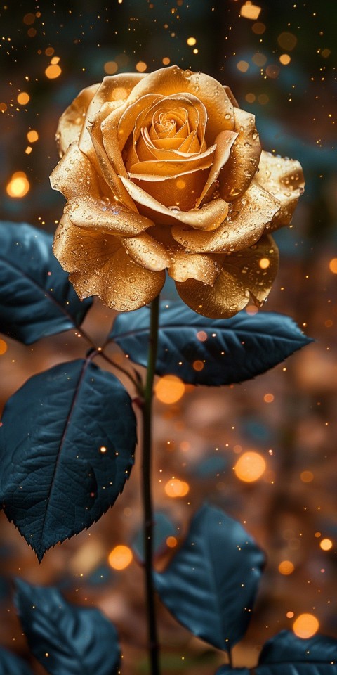 Beautiful Gold Rose Flowers Black and Yellow Aesthetics (16)
