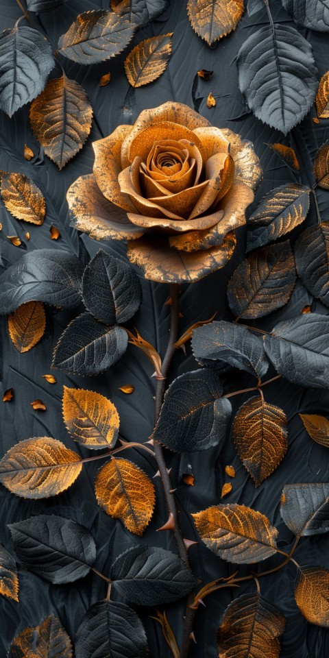 Beautiful Gold Rose Flowers Black and Yellow Aesthetics (7)