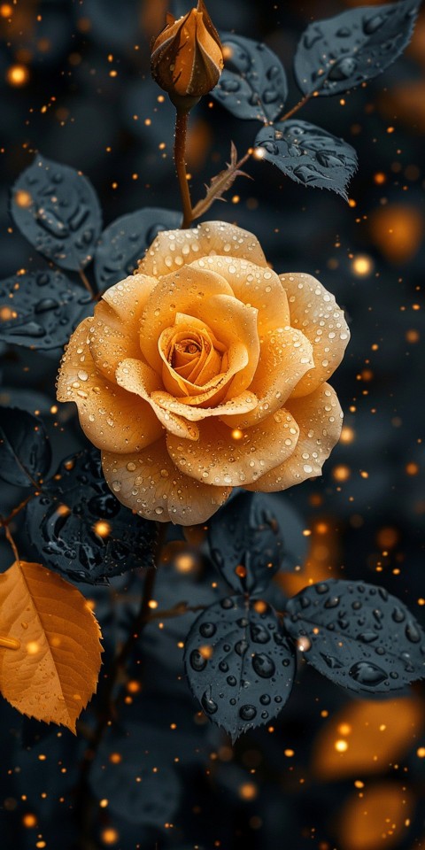 Beautiful Gold Rose Flowers Black and Yellow Aesthetics (14)