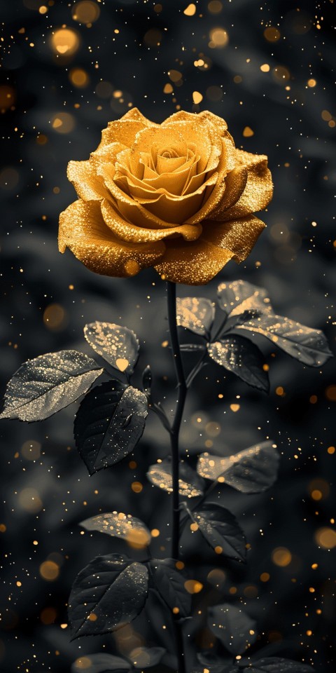 Beautiful Gold Rose Flowers Black and Yellow Aesthetics (20)
