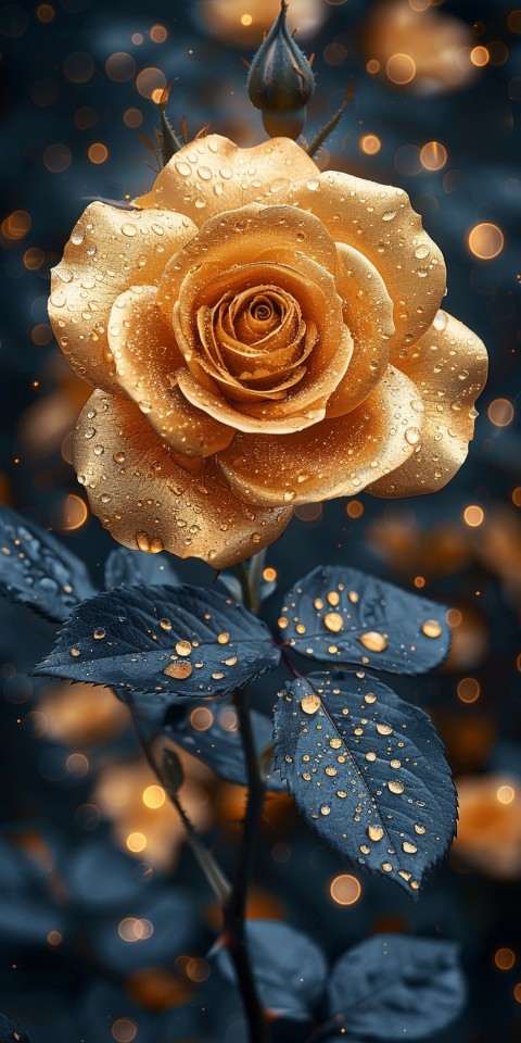 Beautiful Gold Rose Flowers Black and Yellow Aesthetics (22)