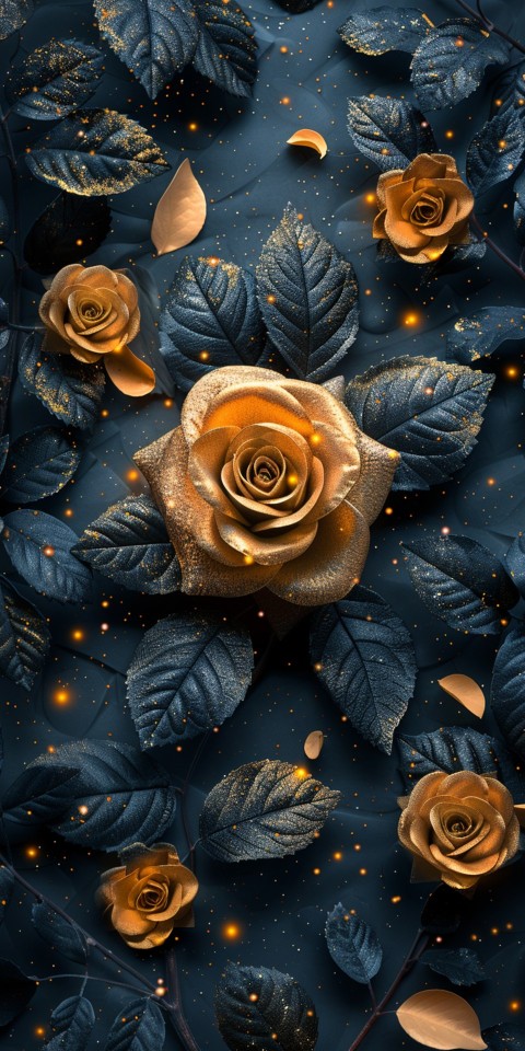 Beautiful Gold Rose Flowers Black and Yellow Aesthetics (41)