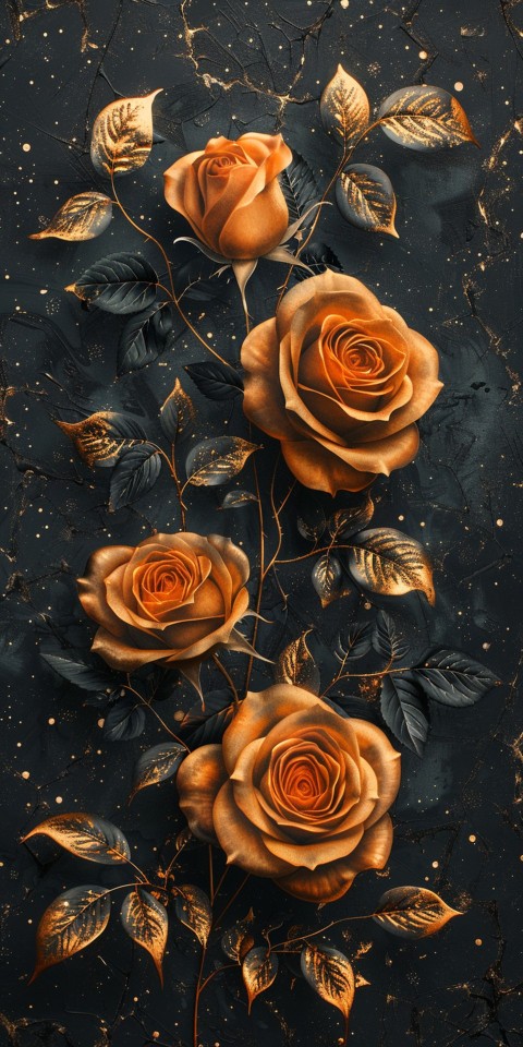Beautiful Gold Rose Flowers Black and Yellow Aesthetics (63)