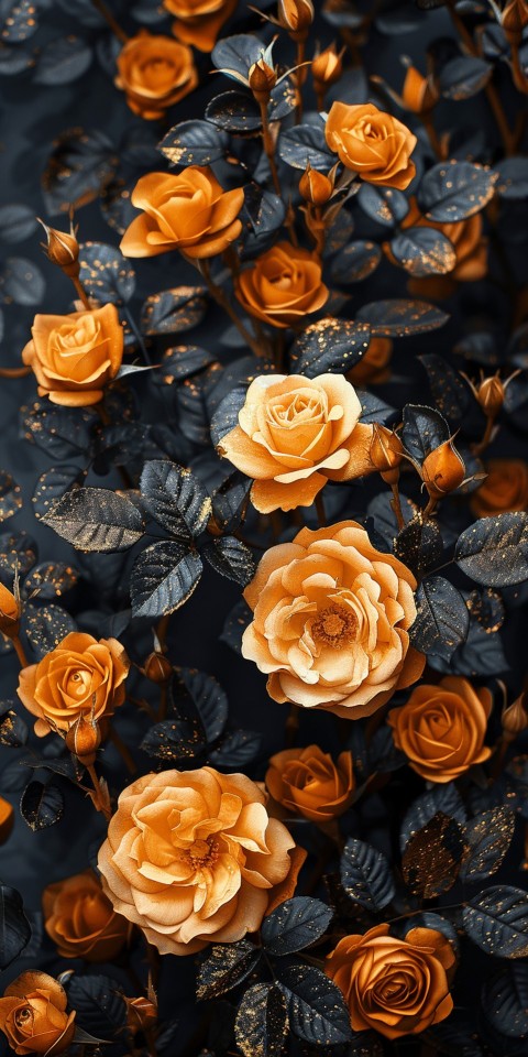 Beautiful Gold Rose Flowers Black and Yellow Aesthetics (53)