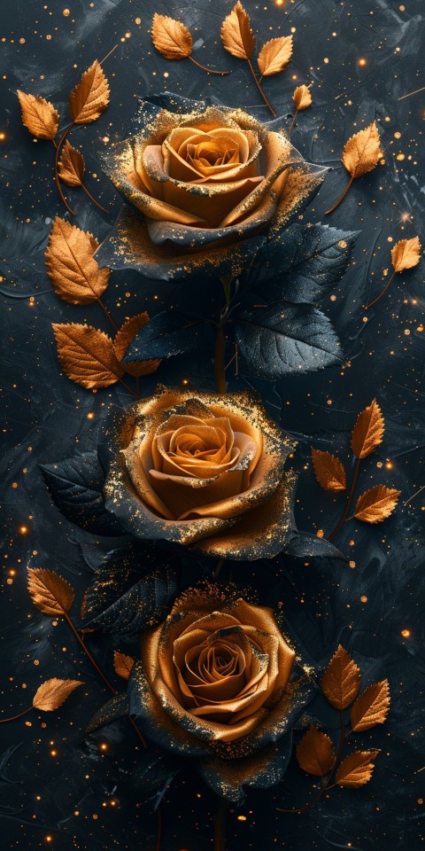 Beautiful Gold Rose Flowers Black and Yellow Aesthetics (55)