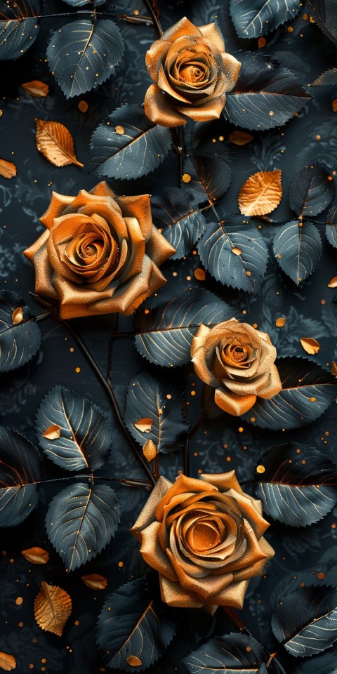 Beautiful Gold Rose Flowers Black and Yellow Aesthetics (102)