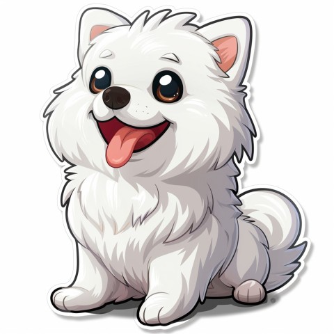 Cute Kawaii Stickers Adorable Dog with White Background (16)