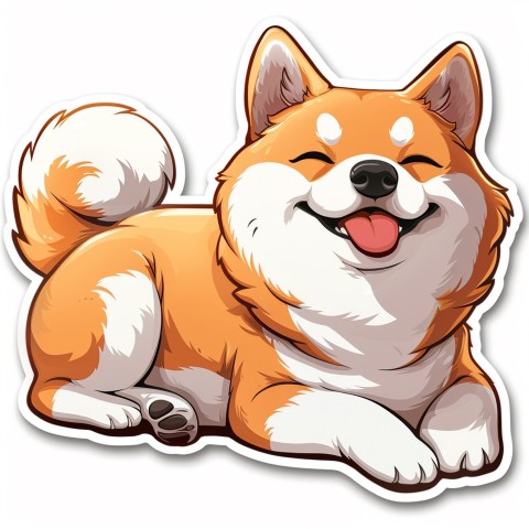 Cute Kawaii Stickers Adorable Dog with White Background (4)