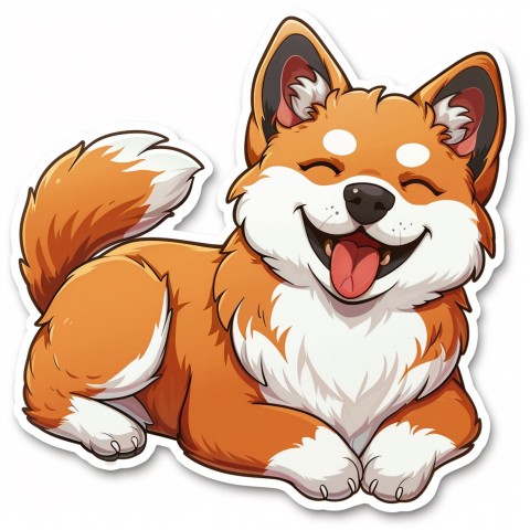 Cute Kawaii Stickers Adorable Dog with White Background (18)