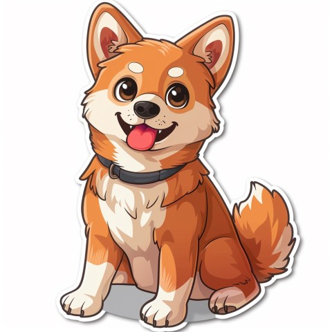 Cute Kawaii Stickers Adorable Dog with White Background (26)