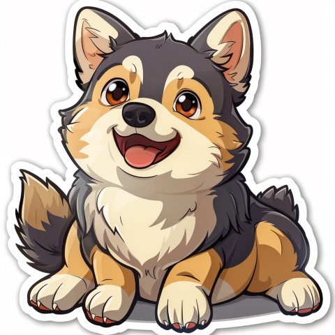 Cute Kawaii Stickers Adorable Dog with White Background (31)