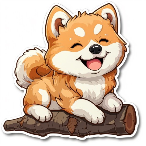 Cute Kawaii Stickers Adorable Dog with White Background (30)