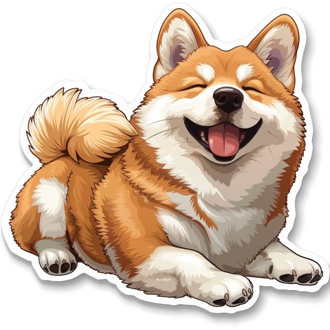 Cute Kawaii Stickers Adorable Dog with White Background (39)