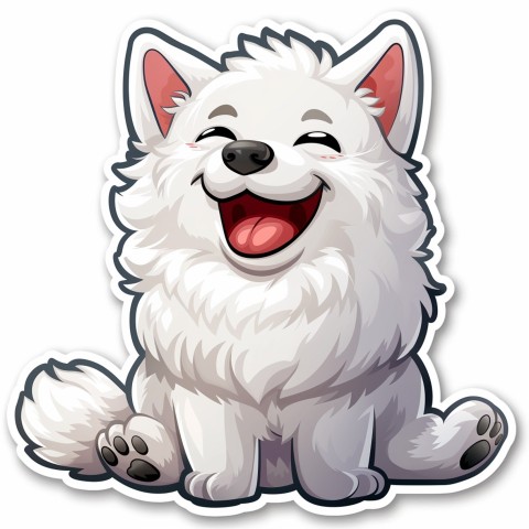 Cute Kawaii Stickers Adorable Dog with White Background (33)