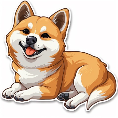 Cute Kawaii Stickers Adorable Dog with White Background (29)