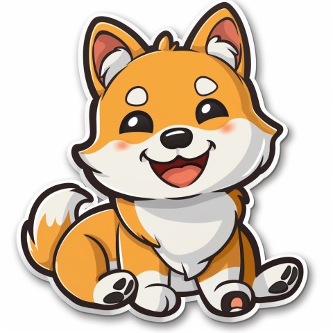 Cute Kawaii Stickers Adorable Dog with White Background (50)