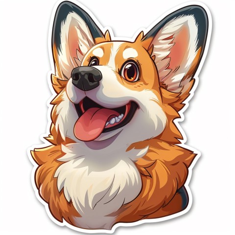 Cute Kawaii Stickers Adorable Dog with White Background (59)