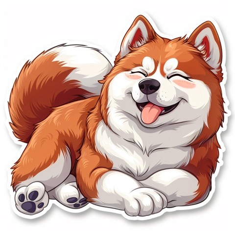 Cute Kawaii Stickers Adorable Dog with White Background (66)