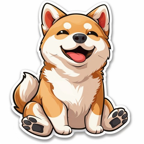 Cute Kawaii Stickers Adorable Dog with White Background (90)