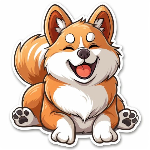 Cute Kawaii Stickers Adorable Dog with White Background (109)