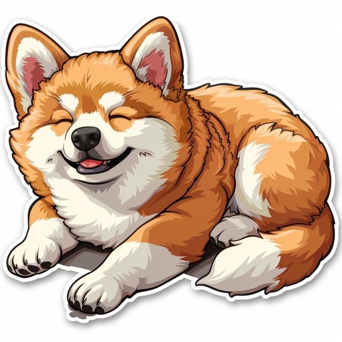 Cute Kawaii Stickers Adorable Dog with White Background (106)