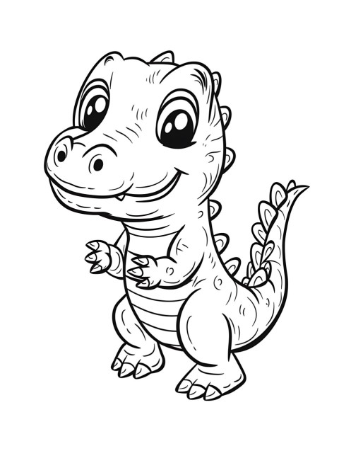 Cute Alligator Coloring Book Pages Simple Hand Drawn Animal illustration Line Art Outline Black and White (52)